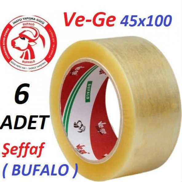 Vege Koli Bandı 45x100 Şeffaf (Bufalo) - 6 adet