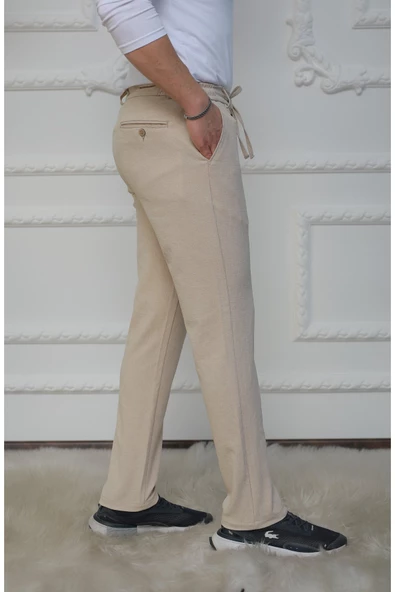 GILAPA Erkek Dokuma Bej Jogger Pantolon - 2