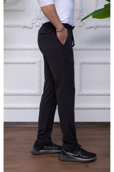 GILAPA Erkek Büyük Beden Antrasit Örme Jogger Pantolon - Resim 3