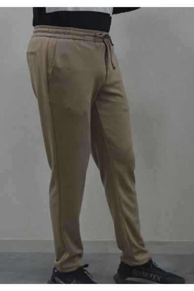 GILAPA Erkek Bej Çelik Örme Jogger Pantolon - 2