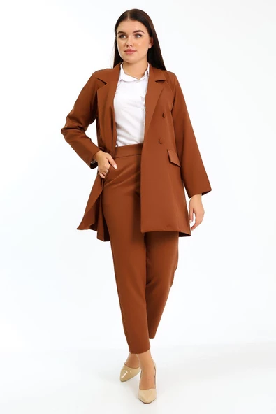 Kadın Double Kumaş Blazer Ceket - 5