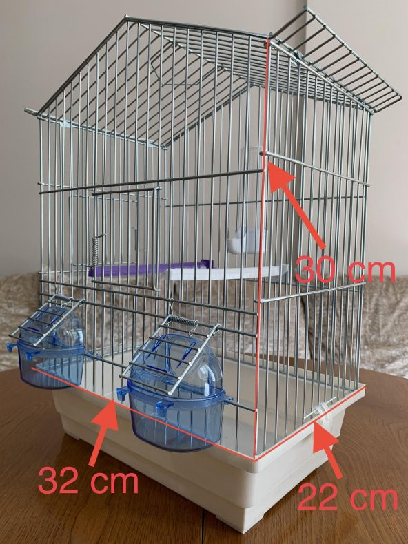 Çatılı Muhabbet Kuşu Kafesi-Yemlik Suluk Tünek dahil (1 kuş için en ideal kafes)