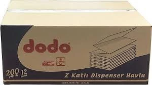 DODO Z DİSPENSER KATLAMA HAVLU 20X22CM  200 LÜ 12 PAKET ürün görseli 1