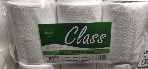 CLASS İÇTEN ÇEKMELİ HAVLU KAĞIDI 2 KATLI 6 RULO 21CM 3,5 KĞ