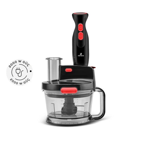 Karaca Pro-Multimax Mutfak Robotu Black Red 2000 W - 8