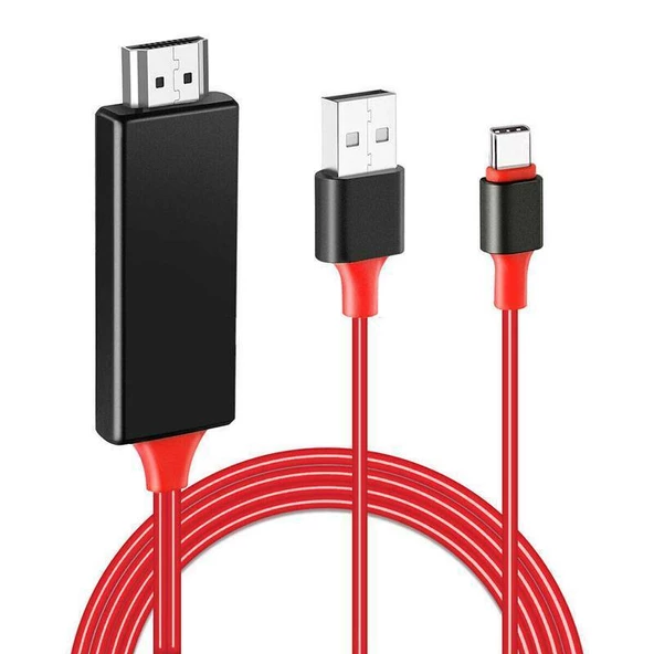 TH+USB TYPE-C TO HDMI + USB 2 METRE KABLO (4776)