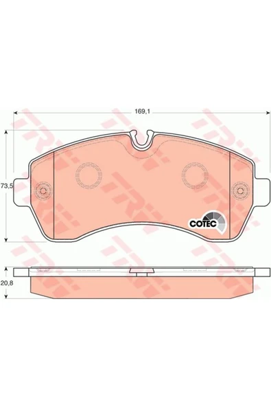 Fren Balatası On Mercedes Sprınter B906 B907 B910 . Vw Crafter 30-35-50-trw Gdb1696 ürün görseli 1