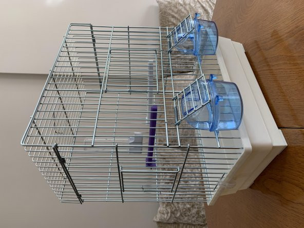 Muhabbet Kuşu Kafesi yemlik suluk tünek dahil (1 kuş için en ideal kafes) - 4