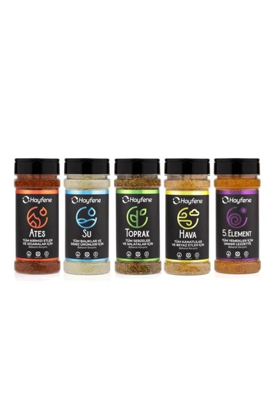 Hayfene Element Serisi 5'li Paket (ateş + Su + Toprak + Hava + 5.element)