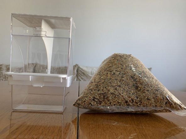 Muhabbet Kuşları İçin Akıllı yemlik + Premium Kalite Muhabbet Kuşu Yemi ( 1 kg ) - 2