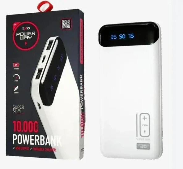Powerway TX10 10000 Mah Dijital Göstergeli Taşınabilir Şarj Cihazı Powerbank - 4
