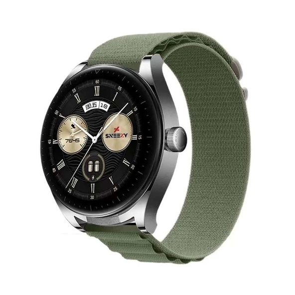 Huawei Watch GT3 Elite-Active 46mm-GT3 Pro-GT3 Se 22mm Uyumlu Frost Alpine Loop Kordon  Haki