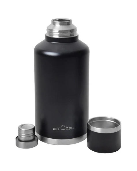 NURGAZ CAMPOUT ÇİFT KATMANLI TERMOS 2000 ML SİYAH - 3