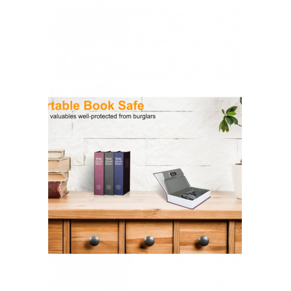 MÜHLEN Secret Safe 240 Büyük Boy Kitap Şekli Gizli & Şifreli Para ve Değerli Eşya KasasI - 6