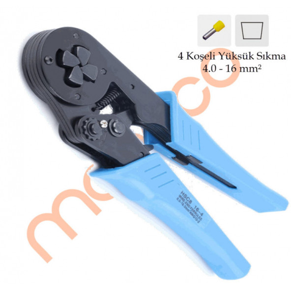 maasco HSC8 16-4 (4 Koşeli Yüksük Sıkma Pensesi 4-16 mm2 arası) - 1