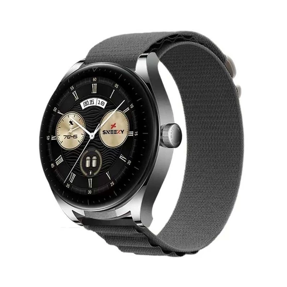 Huawei Watch GT3 Elite-Active 46mm-GT3 Pro-GT3 Se 22mm Uyumlu Frost Alpine Loop Kordon  Siyah