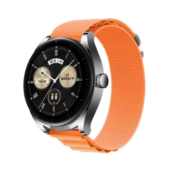 Huawei Watch GT3 Elite-Active 46mm-GT3 Pro-GT3 Se 22mm Uyumlu Frost Alpine Loop Kordon  Turuncu