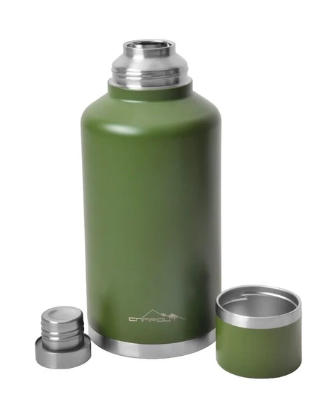 CAMPOUT ÇİFT KATMANLI TERMOS 2000 ML YEŞİL - 3