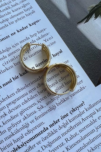 SİR MON CHER EARRİNG( ALTIN KAPLAMA KÜPE ) - Resim 2