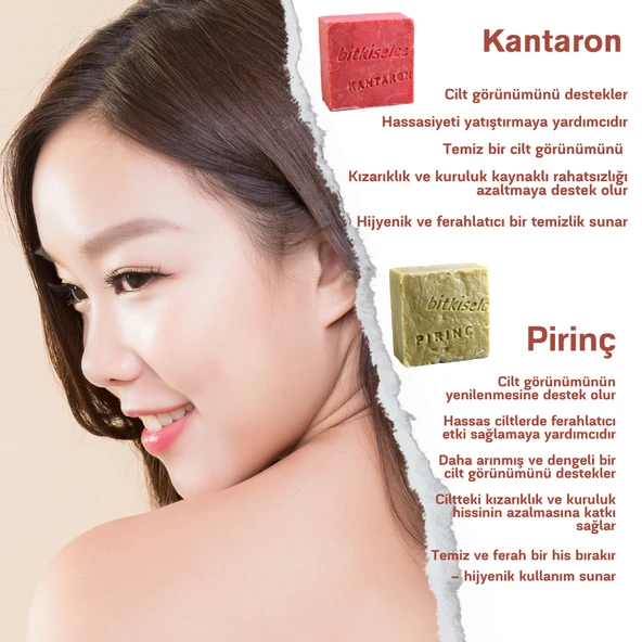 bitkiselce Doğal El Yapımı Kantaron Yağlı & Pirinç Özlü Sabun Seti / 4'lü Cilt Bakım Sabunu 450 Gr. - 3