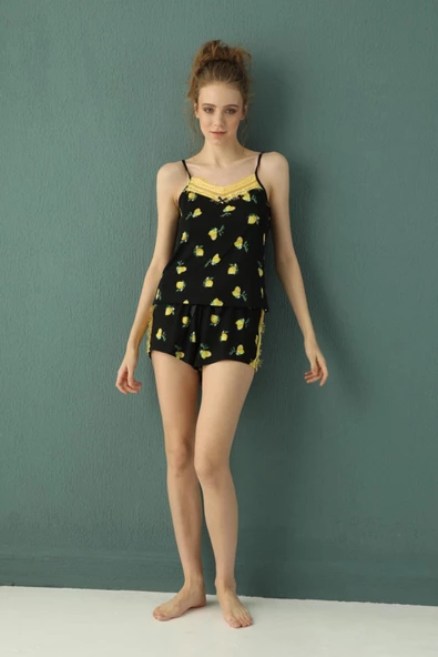 Nisanca Dantelli Kaşkorse Şotlu Kadın Pijama Takımı - 5