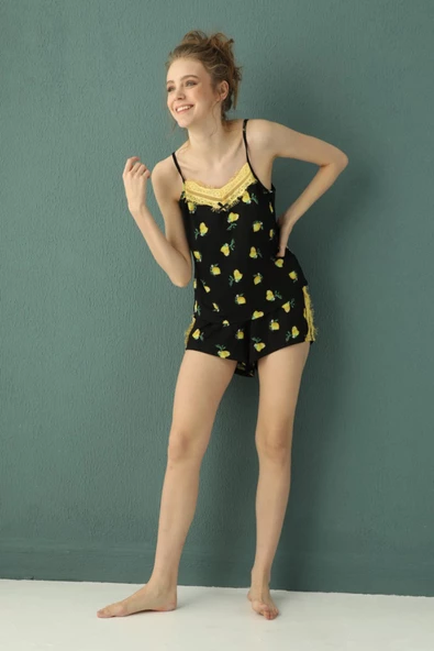 Nisanca Dantelli Kaşkorse Şotlu Kadın Pijama Takımı - 6