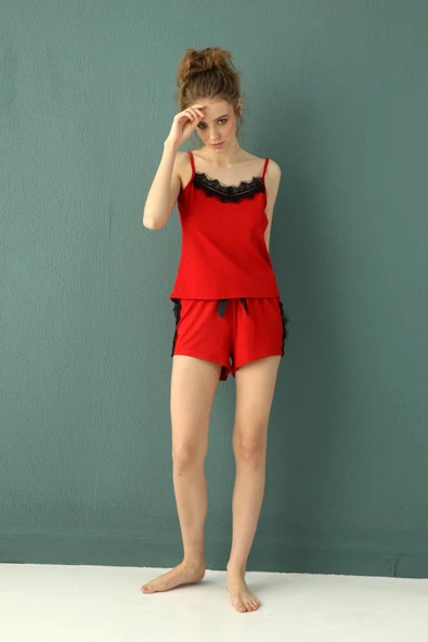 Nisanca Dantelli Kaşkorse Şotlu Kadın Pijama Takımı - 2