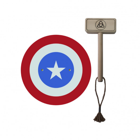 Ahşap Kaptan Amerika Kalkanı ve Ahşap Tor (Thor) Çekici