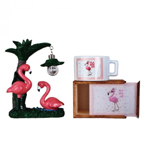 Flamingo 2 Li Set Flamingo Lamba Flamingo Kutulu Kupa - 1