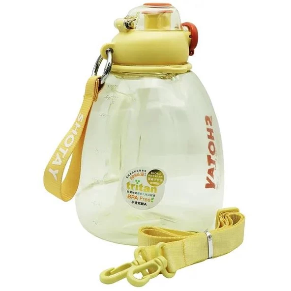 Shotay Hippo Su Matarası XL Tritan Sarı 1300Ml - Resim 4