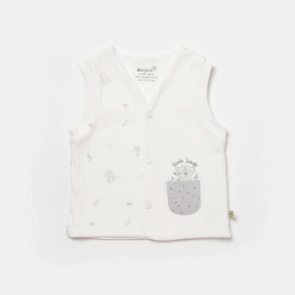 Bibaby Biorganic Koala Jungle Bebek Yelek 61494 Gri