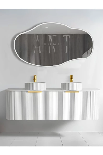 ant home Asimetrik 90X50 Konsol, Dresuar, Tuvalet Aynası 1.kalite Şişecam Ayna - Resim 4