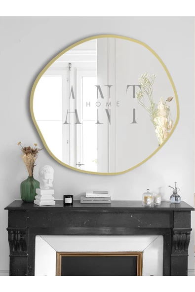 ant home arya 80 cm ayna asimetrik ayna, dekoratif ayna, duvar aynası banyo aynası holl aynası - Resim 3