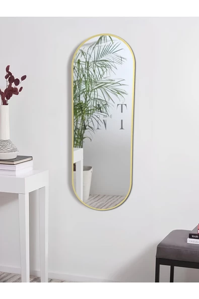 ant home Model Alfa Dekoratif Ayna Duvar Aynası Konsol Aynası Mdf Elips Ayna 120X50 - 2