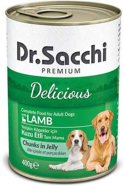 DR. SACCHI KUZU ETLİ YETİŞKİN KÖPEK KONSERVESİ 400 GR X 12 ADET