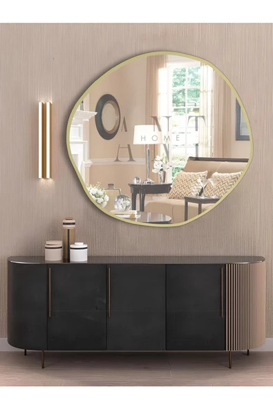 ant home arya 80 cm ayna asimetrik ayna, dekoratif ayna, duvar aynası banyo aynası holl aynası - Resim 4