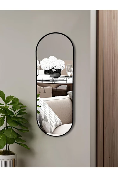 ant home Model Alfa Dekoratif Ayna Duvar Aynası Konsol Aynası Mdf Elips Ayna 120X50