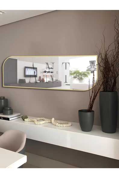 ant home Nice Boy Aynası 120x40 Konsol Aynası, Dresuar Aynası, Asimetrik Ayna - Resim 2