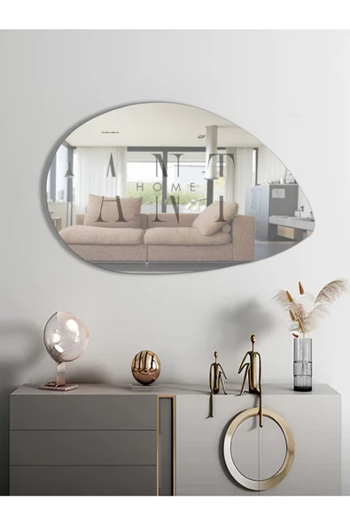 ant home Asimetrik Ayna, Dekoratif Ayna, 90x60, Konsol Aynası, Dresuar Aynası, Tuvalet Aynası