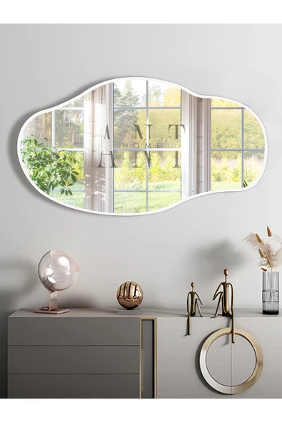 ant home Asimetrik Ayna, Konsol Aynası, Dresuar Aynası, Tuvalet Aynası, Şişecam Ayna 90x50cm