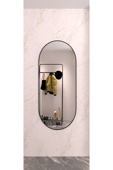 CG HOME Model Alfa Dekoratif Ayna Duvar Aynası Konsol Aynası Boy Aynası Mdf 120cm X 50 Cm Elips Ayna - 5