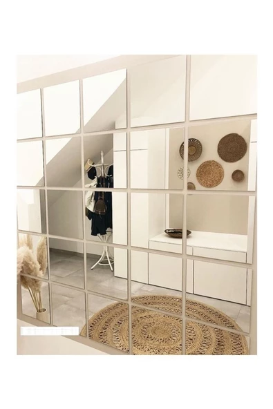 cg store 25x25 Kare ''rodajlı Gerçek Ayna" 21 Adet Yapışkanlı. - 2