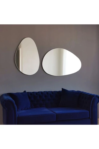 ant home Asimetrik Ayna, Dekoratif Ayna, 90x60, Konsol Aynası, Dresuar Aynası, Tuvalet Aynası - Resim 3