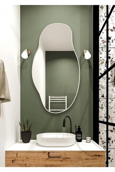 ant home Asimetrik 75X40  cm Konsol Aynası, Dresuar Aynası, Tuvalet Aynası, Holl Aynası, Banyo Aynası - Resim 5