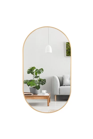 ant home Model Alfa Dekoratif Ayna Duvar Aynası Konsol Aynası Mdf Elips Ayna - Resim 5