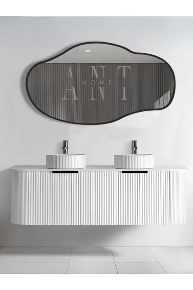 ant home Asimetrik Ayna, Konsol Aynası, Dresuar Aynası, Tuvalet Aynası, Şişecam Ayna 90x50cm