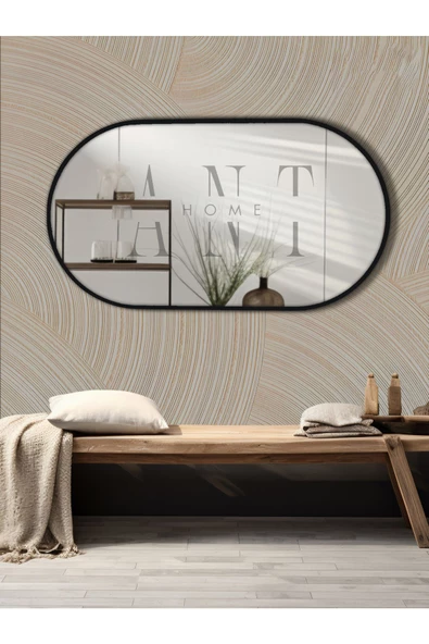 ant home Model Alfa Dekoratif Ayna Duvar Aynası Konsol Aynası Mdf Elips Ayna - 3