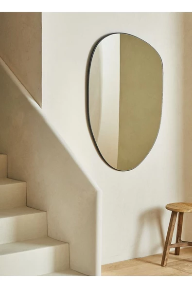 ant home Luna Asimetrik Model Çerçevesiz Ayna Duvar Aynası Konsol Aynası - 4