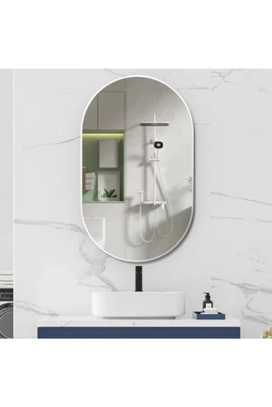 CG HOME Model Alfa Dekoratif Ayna Duvar Aynası Konsol Aynası Mdf Elips Ayna - 2