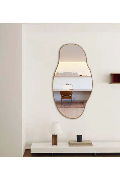CG HOME Asimetrik75x40 Konsol, Dresuar, Tuvalet Aynası ''gold''. 1.kalite Şişecam Ayna - 5